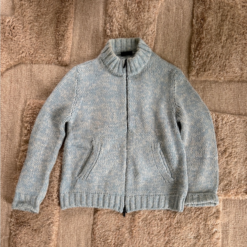 Blue and Grey zip-up sweater